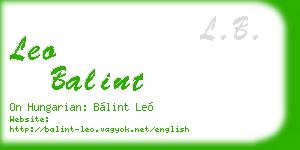 leo balint business card